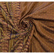 Load image into Gallery viewer, Sanskriti Vintage Purple Heavy Saree Pure Satin Silk Hand Bead Woven Fabric Sari
