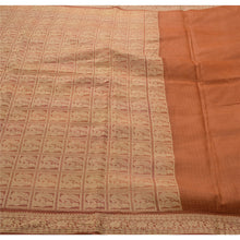 Load image into Gallery viewer, Sanskriti Vintage Orange Heavy Saree Pure Silk Craft Fabric Woven Baluchari Sari
