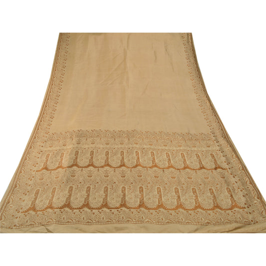 Sanskriti Vintage Golden Heavy Saree Pure Silk Craft Sustainable Fabric Woven Premium Sari