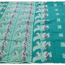 Load image into Gallery viewer, Sanskriti Vintage Green Heavy Saree Pure Cotton Woven Craft Fabric Ethnic Sari
