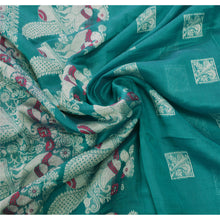 Load image into Gallery viewer, Sanskriti Vintage Green Heavy Saree Pure Cotton Woven Craft Fabric Ethnic Sari
