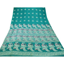 Load image into Gallery viewer, Sanskriti Vintage Green Heavy Saree Pure Cotton Woven Craft Fabric Ethnic Sari
