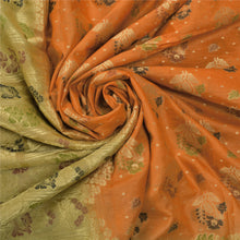 Load image into Gallery viewer, Orange Heavy Saree Pure Silk Woven Craft 5 Yd Soft Fabric Sari
