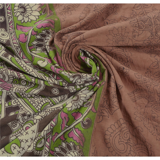 Sanskriti Vintage Heavy Saree Pure Cotton Block Printed Pattachitra Sari Sustainable Fabric
