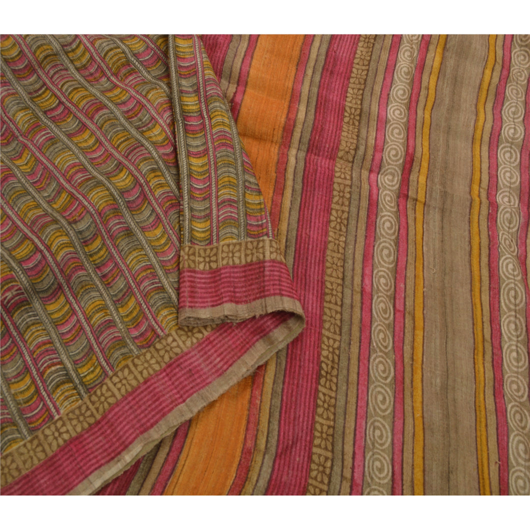 Heavy Saree Printed 100% Pure Handloom Fabric 5 Yd Floral Sari