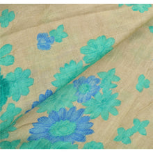 Load image into Gallery viewer, Cream Heavy Saree Printed 100% Pure Silk Fabric Floral Sari
