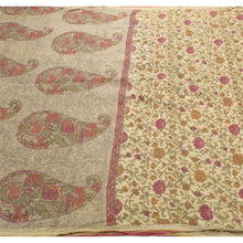 Load image into Gallery viewer, Cream Heavy Saree Printed 100% Pure Silk Fabric Woven Sari

