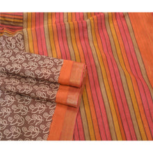 Load image into Gallery viewer, Brown Heavy Saree Printed Pure Tussar Silk Fabric Woven Sari
