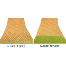 Load image into Gallery viewer, Orange Heavy Saree 100% Pure Silk Woven Sari Craft 5 Yd Fabric
