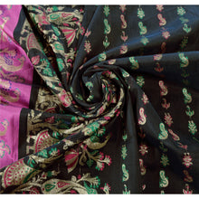 Load image into Gallery viewer, Sanskriti Vintage Heavy Black Saree Art Silk Woven Brocade/Banarasi Sari Fabric
