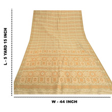 Load image into Gallery viewer, Sanskriti Vinatage Sanskriti Vintage Ethnic Heavy Cream Saree 100% Pure Silk Woven Sari Fabric
