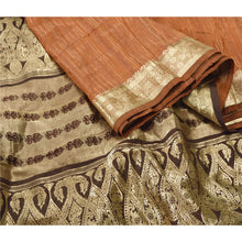 Load image into Gallery viewer, Sanskriti Vinatage Sanskriti Vintage Heavy Orange Saree Pure Silk Woven Brocade Zari Sari Fabric
