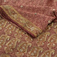 Load image into Gallery viewer, Sanskriti Vinatage Sanskriti Vintage Heavy Sari Pure Satin Silk Hand Beaded Woven Sarees Fabric
