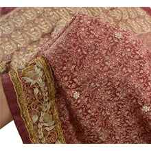 Load image into Gallery viewer, Sanskriti Vinatage Sanskriti Vintage Heavy Sari Pure Satin Silk Hand Beaded Woven Sarees Fabric
