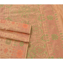 Load image into Gallery viewer, Sanskriti Vinatage Sanskriti Vintage Cream Heavy Sari 100% Pure Silk Woven Sarees 5 Yard Fabric
