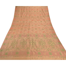 Load image into Gallery viewer, Sanskriti Vinatage Sanskriti Vintage Cream Heavy Sari 100% Pure Silk Woven Sarees 5 Yard Fabric
