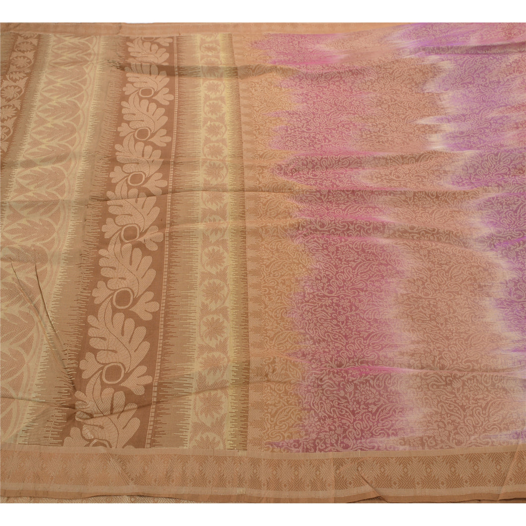 Sanskriti Vinatage Sanskriti Vintage Heavy Indian Sari 100% Pure Silk Woven Sarees 5 Yard Fabric