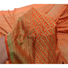 Load image into Gallery viewer, Sanskriti Vinatage Sanskriti Vintage Orange Heavy Indian Sari 100% Pure Silk Woven Sarees Fabric
