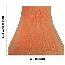 Load image into Gallery viewer, Sanskriti Vinatage Sanskriti Vintage Orange Heavy Indian Sari 100% Pure Silk Woven Sarees Fabric
