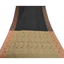 Load image into Gallery viewer, Sanskriti Vinatage Sanskriti Vintage Heavy Indian Sari Art Silk Black Woven Sarees 5 Yard Fabric
