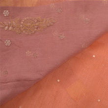Load image into Gallery viewer, Sanskriti Vinatage Sanskriti Vintage Peach Heavy Sarees Pure Silk Hand Beaded Woven Sari Fabric
