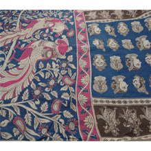 Load image into Gallery viewer, Sanskriti Vintage Heavy Pattachitra Sarees Blue Pure Cotton Printed Sari Fabric
