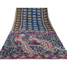 Load image into Gallery viewer, Sanskriti Vintage Heavy Pattachitra Sarees Blue Pure Cotton Printed Sari Fabric
