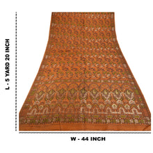 Load image into Gallery viewer, Sanskriti Vintage Heavy Indian Sari Saffron 100% Pure Silk Woven Sarees Fabric
