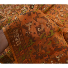 Load image into Gallery viewer, Sanskriti Vintage Heavy Indian Sari Saffron 100% Pure Silk Woven Sarees Fabric
