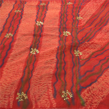 Load image into Gallery viewer, Sanskriti Vintage Heavy Leheria Sari Pure Georgette Silk Handmade Sarees Fabric
