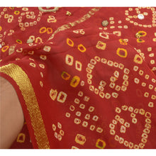 Load image into Gallery viewer, Sanskriti Vintage Heavy Bandhani Sarees Blend Georgette Hand Beaded Sari Fabric
