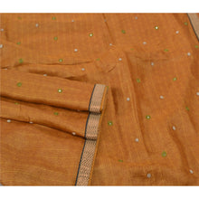 Load image into Gallery viewer, Sanskriti Vintage Mustard Heavy Sarees Pure Tussar Silk Hand Beaded Sari Fabric
