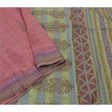 Load image into Gallery viewer, Sanskriti Vintage Pink Heavy Sarees Pure Tussar Silk Block Printed Sari Fabric
