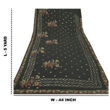 Load image into Gallery viewer, Sanskriti Vintage Heavy Sarees Pure Georgette Silk Handmade Black Sari Fabric
