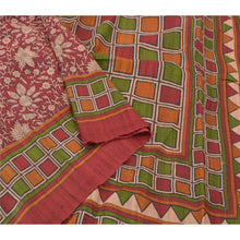 Load image into Gallery viewer, Sanskriti Vintage Heavy Dark Red Sarees Pure Handloom Silk Print/Woven Sari Fabric
