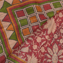 Load image into Gallery viewer, Sanskriti Vintage Heavy Dark Red Sarees Pure Handloom Silk Print/Woven Sari Fabric
