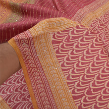 Load image into Gallery viewer, Sanskriti Vintage Dark Red Heavy Sarees Pure Silk Hand Beaded Kantha Sari Fabric
