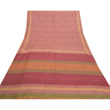 Load image into Gallery viewer, Sanskriti Vintage Dark Red Heavy Sarees Pure Silk Hand Beaded Kantha Sari Fabric

