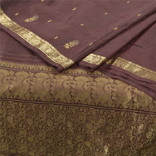 Load image into Gallery viewer, Sanskriti Vintage Heavy Wedding Sarees Pure Silk Brown Woven Brocade Sari Fabric
