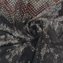 Load image into Gallery viewer, Sanskriti Vintage Black Heavy Indian Sari Art Silk Hand Beaded Sarees Fabric
