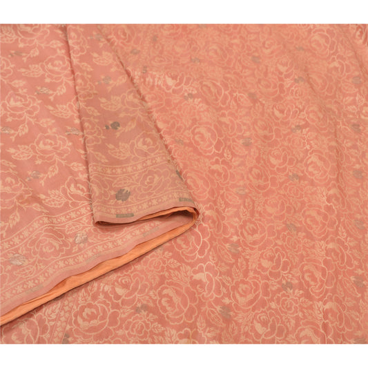 Sanskriti Vintage Hand Woven Sari 100% Pure Silk Saree Sustainable Fabric Metallic Zari