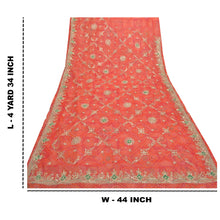 Load image into Gallery viewer, Sanskriti Vintage Red Heavy Sarees Georgette Handmade Bandhani Print Sari Fabric
