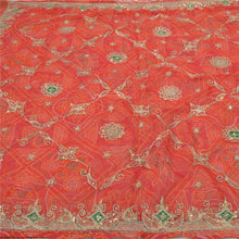 Load image into Gallery viewer, Sanskriti Vintage Red Heavy Sarees Georgette Handmade Bandhani Print Sari Fabric
