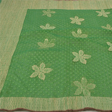 Load image into Gallery viewer, Sanskriti Vintage Heavy Indian Sari Net Mesh Hand Woven Sarees 5 Yard Fabric
