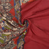 Sanskriti Vintage Red Heavy Sarees 100% Pure Cotton Pattachitra Sari Sustainable Fabric