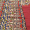 Sanskriti Vintage Red Heavy Sarees 100% Pure Cotton Pattachitra Sari Sustainable Fabric