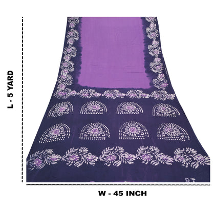 Sanskriti Vintage Heavy Blue Sarees Pure Cotton Batik Work Indian Sari Sustainable Fabric