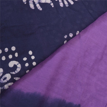 Sanskriti Vintage Heavy Blue Sarees Pure Cotton Batik Work Indian Sari Sustainable Fabric