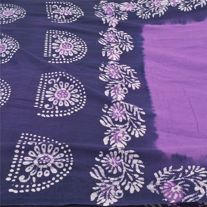 Sanskriti Vintage Heavy Blue Sarees Pure Cotton Batik Work Indian Sari Sustainable Fabric