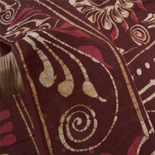 Load image into Gallery viewer, Sanskriti Vintage Heavy Brown Sarees Pure Cotton Batik Work Indian Sari Fabric
